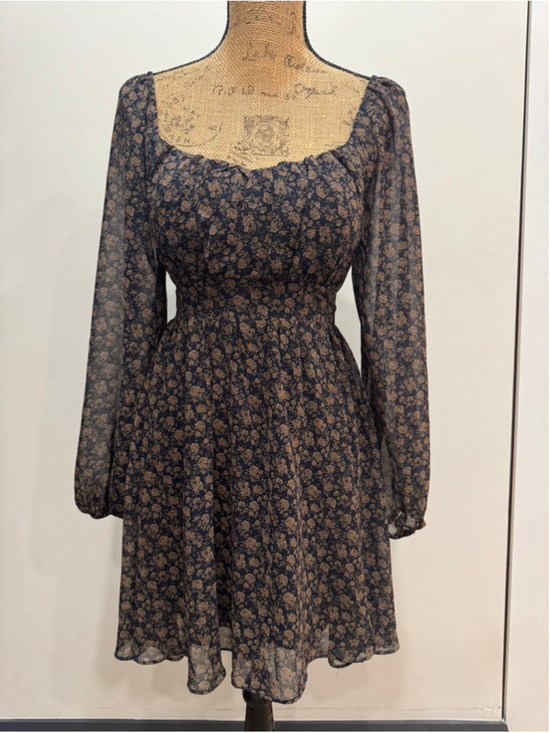 French Kiss Dresses & Skirts - FRENCH KISS Milkmaid Babydoll Floral Dress S Dark Cottagecore Whimsigoth Grunge